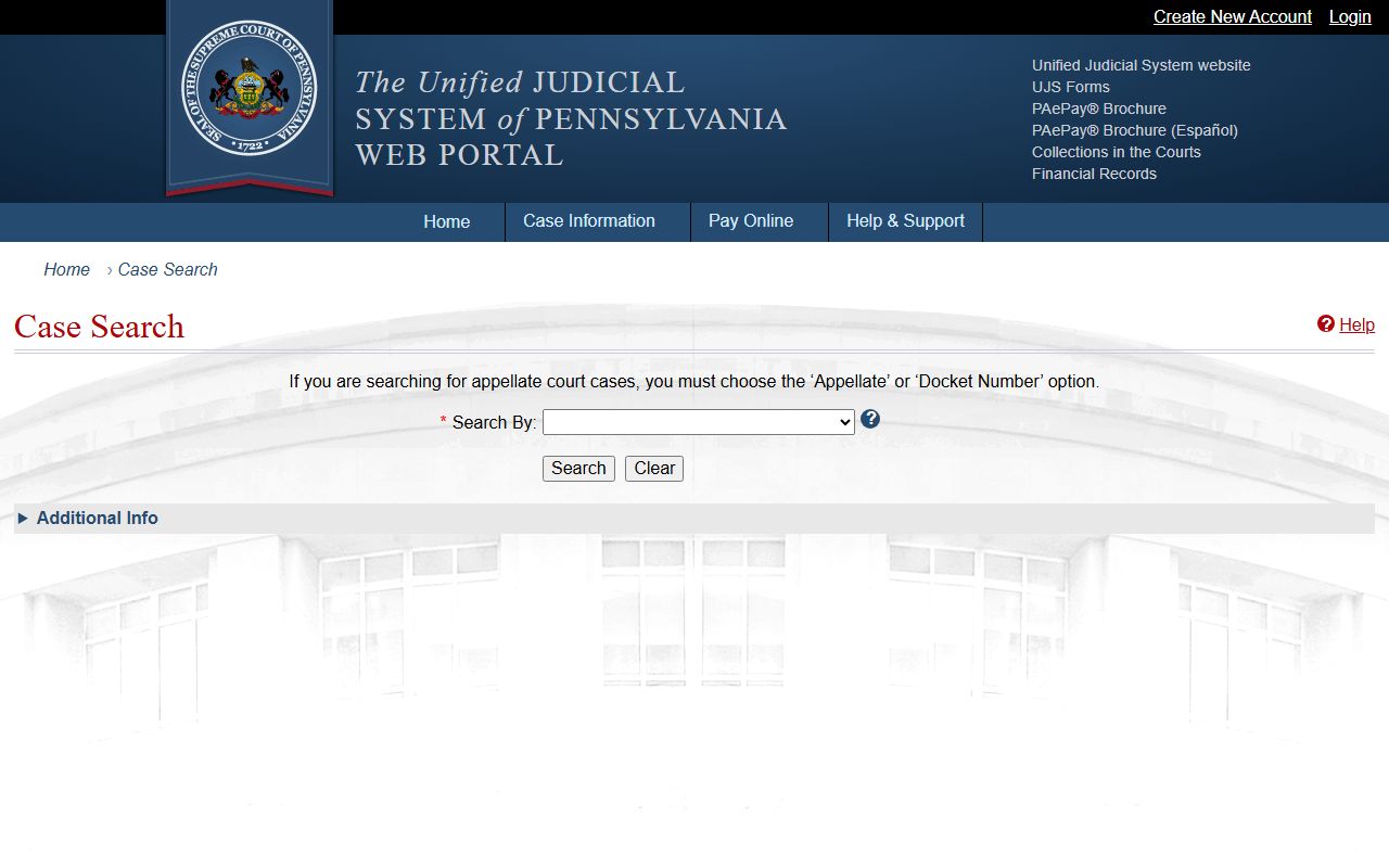 Monroe County court dockets UJS Case Search portal
