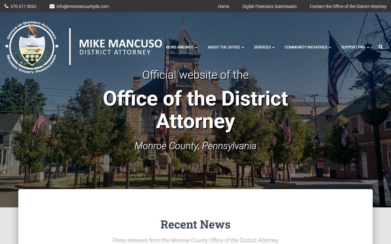 Monroe County criminal court records District Attorney homepage