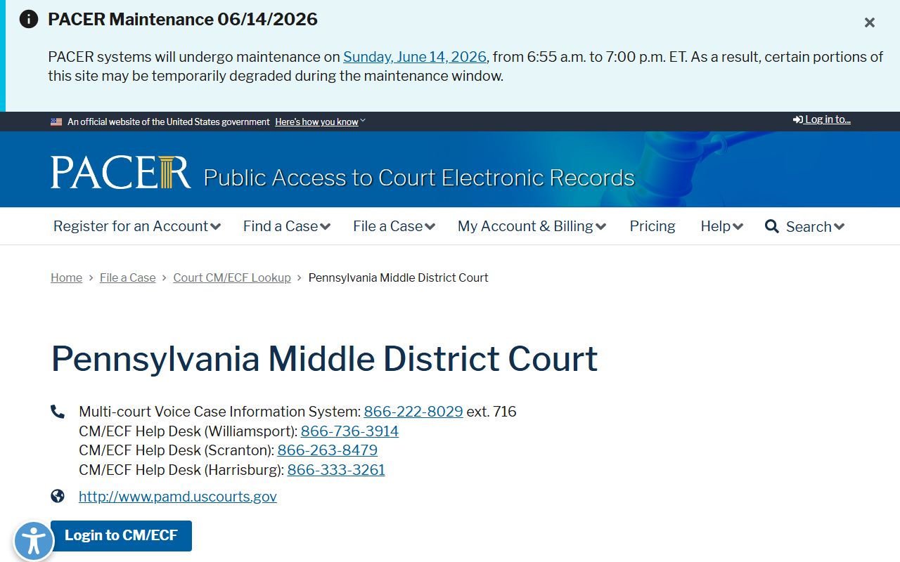 Monroe County Court of Common Pleas PACER federal record lookup