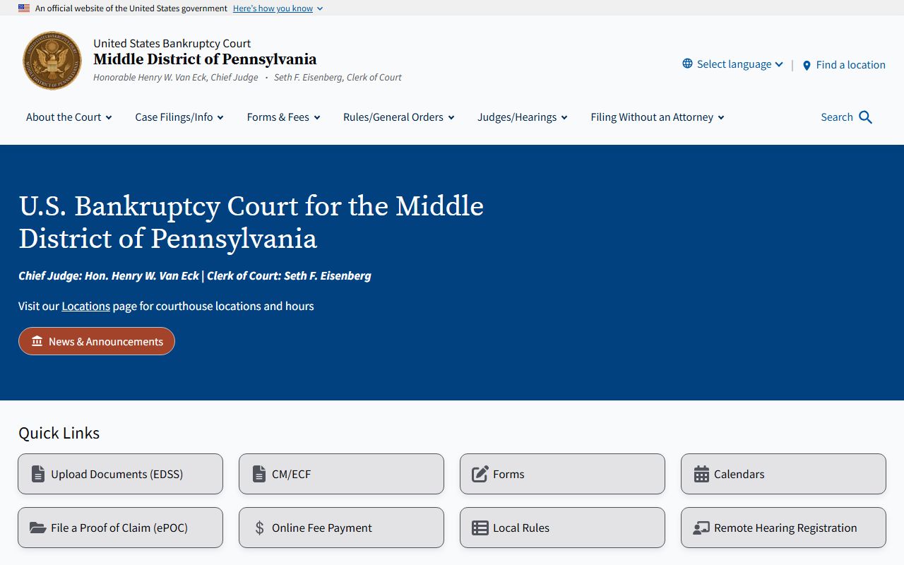 Monroe County Court of Common Pleas bankruptcy court record distinction