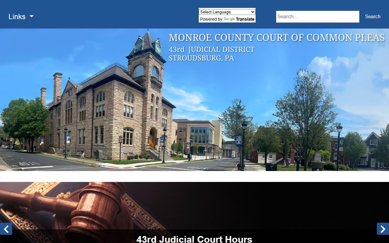 Monroe County court records through 43rd Judicial District homepage