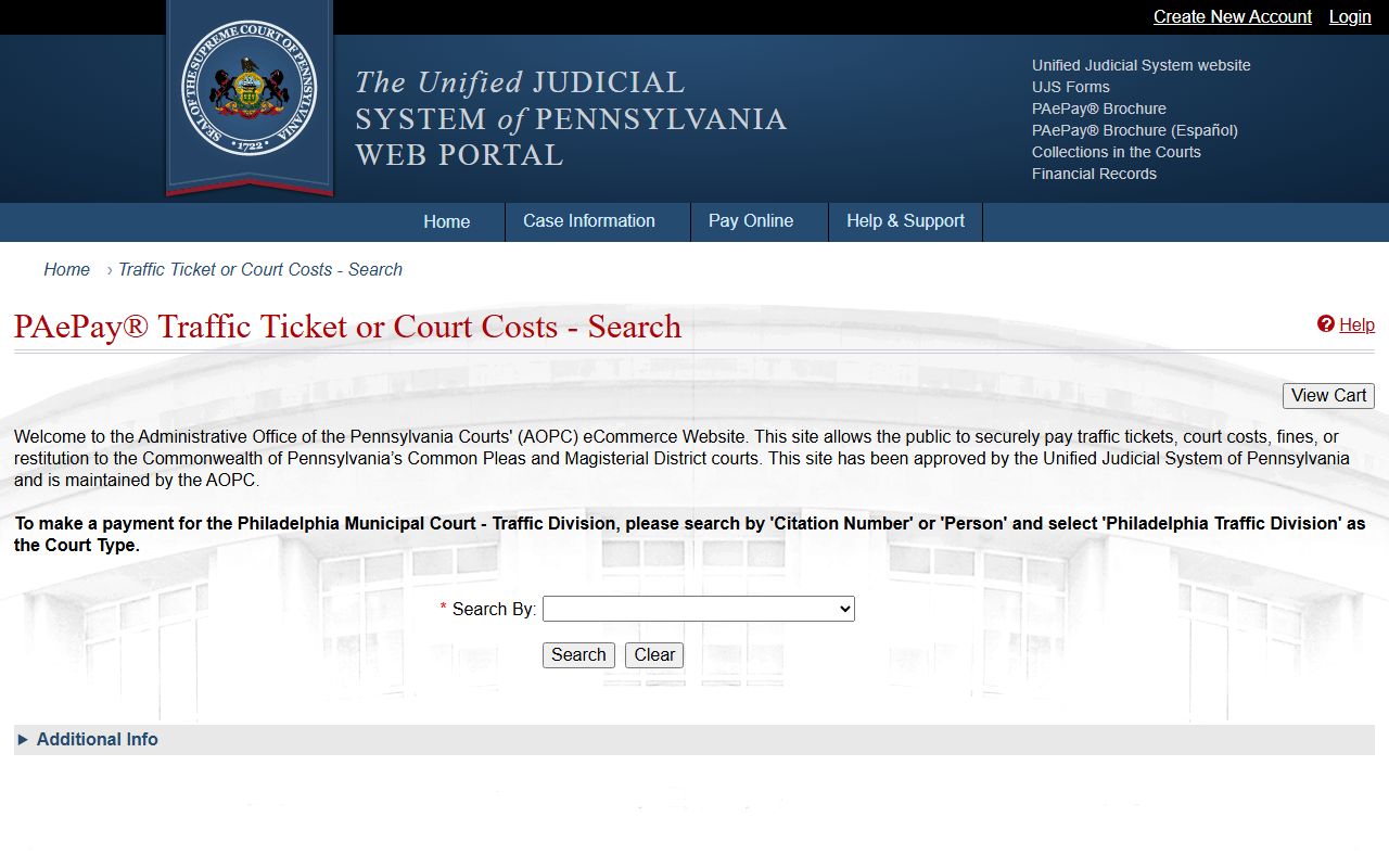 Monroe County traffic court records PAePay citation payment search