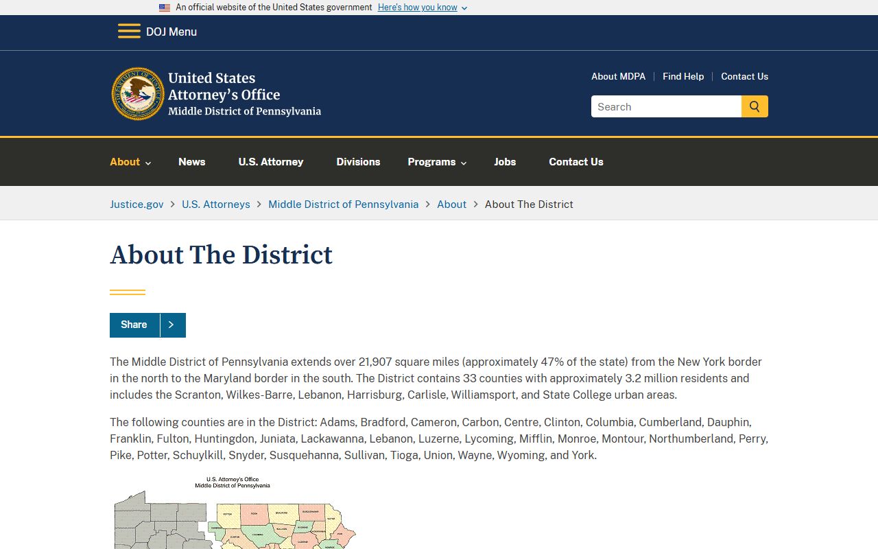 Monroe County traffic court records federal Middle District context