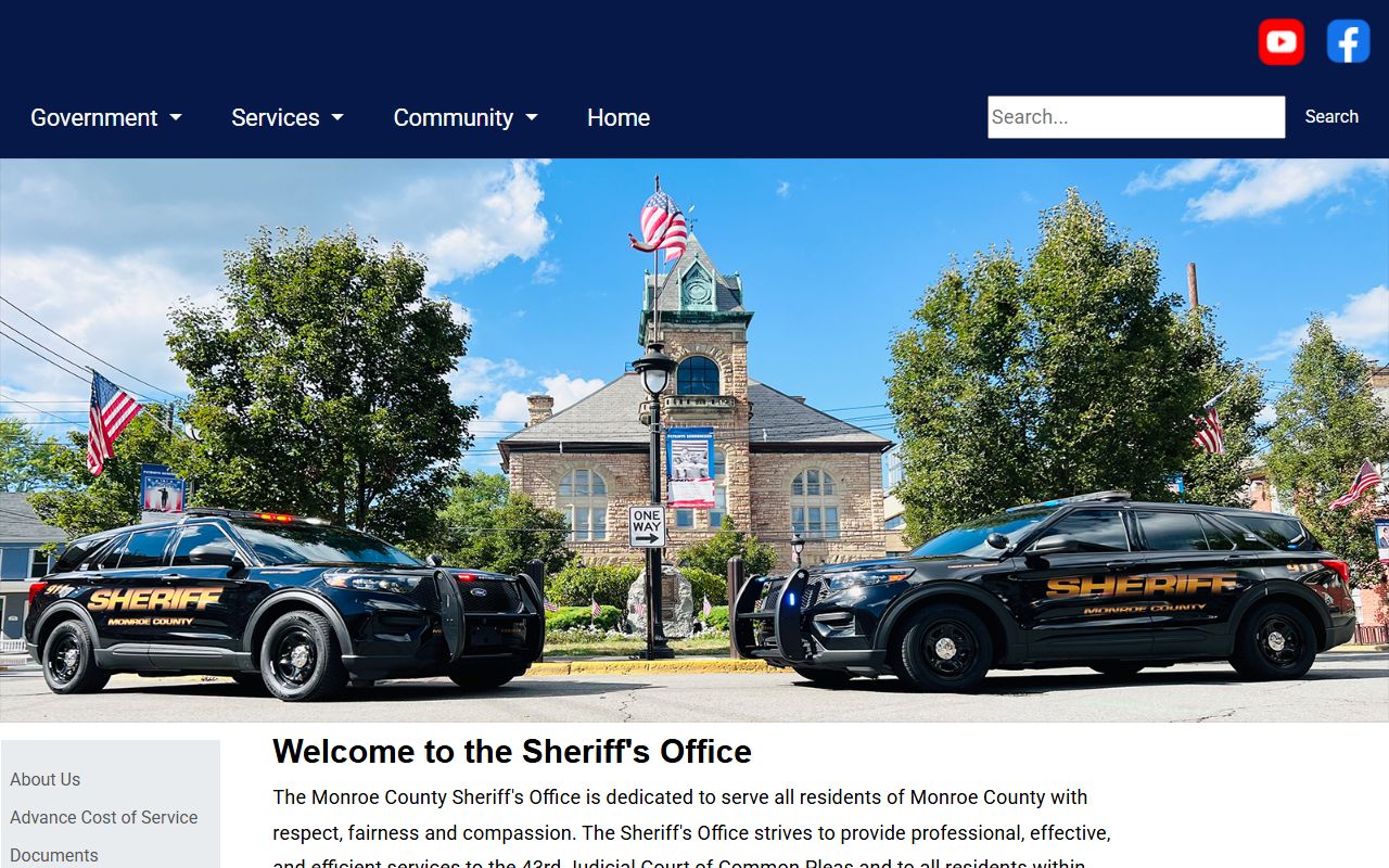 Monroe County warrant records Sheriff Office page